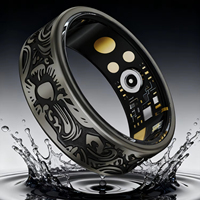 Bague connectée OEM Android avec suivi continu du rythme cardiaque et du sommeil, alertes, application de santé contrôlée, en acier inoxydable, étanche IP68