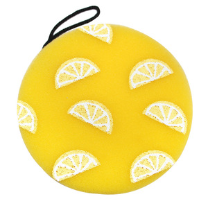 Lemon Print Baby Bath Sponge 14x14x3cm Polyester Cotton Blend For General Use - Product Image 1