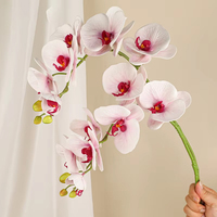 Hochwertige 7-Kopf Big Phalaenopsis Silikon Baumwolle Simulation Orchidee für Hochzeit Home Decor Cake Shop Backen Blume künstlich