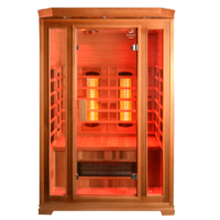 Sauna infrarouge lointain moderne électrique pour 2-3 personnes en bois de pruche du Canada - vapeur sèche, luminothérapie rouge, sauna intérieur