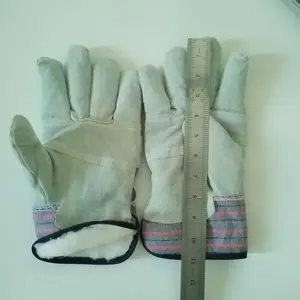 Guantes cálidos de trabajo de construcción de cuero de invierno baratos de fábrica para mujeres y hombres