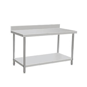 VICTORY KITCHEN Heavy-Duty 201/304 Stainless Steel <b>Working</b> <b>Table</b>/Bench Worktable Backsplash Commercial Kitchen Hotel Restaurant - Product Image 1