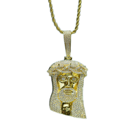 Hip Hop Hommes Jésus Conception Pendentif Chaîne AAA Glacé Tendance Zircon Pendentif Collier En Gros