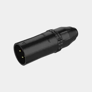 ROXTONE RX3MWP-BG 3 pole Heavy-Duty Waterproof XLR male Black housing IP66 3 Pin Connector