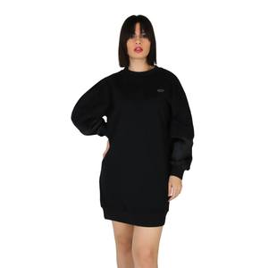 Uwa23067ve abito nero a linea elegante tinta unita in Spandex per le occasioni del giorno taglia unica 6XL per la primavera autunno inverno - Product Image 1