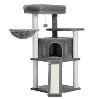 Nouvelle structure d'escalade multifonctionnelle de luxe pour chat 2026 avec 4 niveaux de poteaux en sisal, arbre à chat et grande maison pour chat