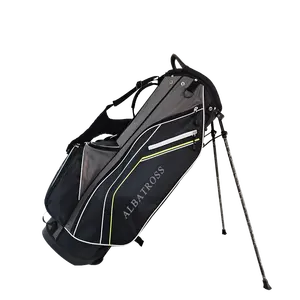 2024 नई शैली कस्टम लोगो गोल्फ बैग स्टैंड बैग ब्लैक फैब्रिक वाटरप्रूफ लाइटवेट कैरी स्टैंड गोल्फ बैग पुरुषों के लिए