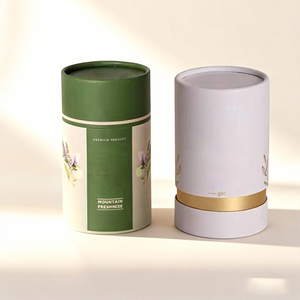 <span class=keywords><strong>หลอด</strong></span>กระดาษแข็งทรงกระบอกสำหรับบรรจุภัณฑ์กาแฟ ชาเขียว แบบพิมพ์ลายตามสั่ง ดีไซน์งานฝีมือ  พร้อมเคลือบโฮโลแกรมสีขาว - Product Image 1