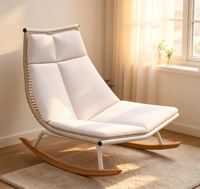 Fauteuil à bascule en rotin respirant, minimaliste, pour l'été, idéal pour appartement et salon