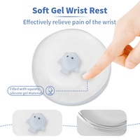 Tapis de souris transparent en forme de dessin animé avec repose-poignet en gel de silicone résistant à l'eau 100x100mm pour le jeu et le bureau à domicile