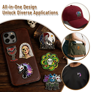 Pins metálicos personalizados <span class=keywords><strong>de</strong></span> criaturas góticas, adhesivos para teléfonos, calcomanías <span class=keywords><strong>de</strong></span> insignias <span class=keywords><strong>de</strong></span> monstruos <span class=keywords><strong>de</strong></span> fantasía oscura, broches <span class=keywords><strong>de</strong></span> esmalte, envío rápido, MOQ bajo - Product Image 5