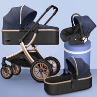 Poussette bébé 4 en 1, possibilité de s'asseoir et de se coucher, pliable, bidirectionnelle, haute vue, pour nouveau-nés et enfants