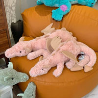 Peluche en coton biologique pour chat, Dragon du Ciel, Dragon des Neiges, Dinosaure en fourrure, Animaux en peluche, Coussin lesté doux, Dragon Volant