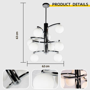 Lámpara Colgante Decorativa Moderna, Redonda, con Múltiples Varillas de Hierro, LED, Diseño Americano, para Sala de Estar, Lámparas de Techo - Product Image 2