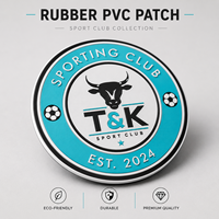 Badge en caoutchouc PVC 3D personnalisé pour club sportif, étiquette thermocollante avec logo en relief pour chapeau, maillot, veste, sac à dos, vêtements d'extérieur