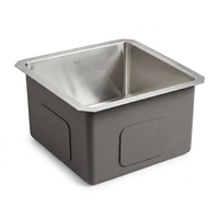 Évier de bar encastré 13x15 pouces en acier inoxydable SUS304 de calibre 16, cuve unique de 9 pouces de profondeur pour petite cuisine ou camping-car