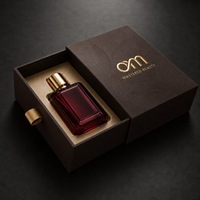 Boîte cadeau d'emballage de parfum personnalisée haut de gamme, boîte à tiroir texturée en relief avec insert en mousse, emballage de flacon de parfum carré en verre