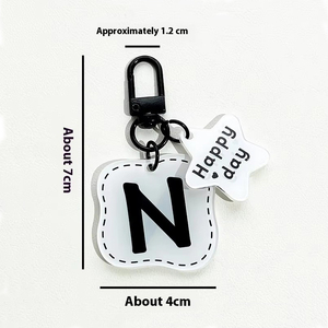 Llavero de acrílico con letras inglesas de alta calidad, antipérdida, creativo, para parejas, diseño de dibujos animados, colgante de moda para bolso, diseño lindo, personalizable - Product Image 6