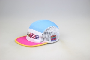 Casquette de course unisexe HouDa personnalisable à 5 panneaux, à bord souple, avec boucle de ceinture tissée, légère, en polyester/coton, réglable, séchage rapide - Product Image 3