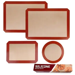 High-density Fibre Glass Mesh Mat Cake Baking Eco-Friendly Home Use Silicone Baking Mat Pizza Pan Swiss Cake Roll Tray Mats