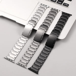 Bracelet de montre en acier inoxydable de luxe à trois maillons effet écaille de tortue pour l'exportation - Product Image 6
