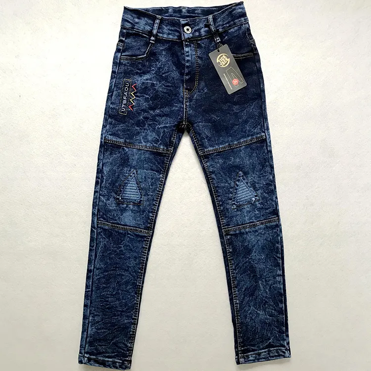 Groothandel Fashion Hoge Kwaliteit Denim Jongens Jeans Nieuwe Ontwerp Patchwork Potlood Jeans