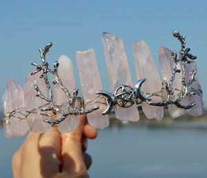 Corona <span class=keywords><strong>de</strong></span> Cristal con Estrella Lunar, Tiara Celestial para Boda, Tocado Mágico, Corona <span class=keywords><strong>de</strong></span> Luna Creciente, Corona <span class=keywords><strong>de</strong></span> Cuarzo Bohemia Gitana - Product Image 4