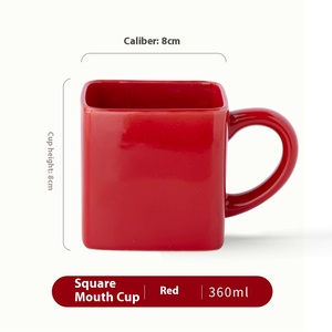 Tùy chỉnh sáng tạo Gốm Tách Trà Cá nhân vuông hình gốm cốc cà phê với nắp tái sử dụng cho nước bia trà quà tặng - Product Image 6