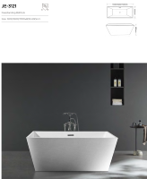 Baignoire autoportante rectangulaire moderne en acrylique blanc avec drain, certifiée CUPC, écologique, qualité hôtelière, pour immersion, longueur 150 cm