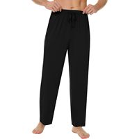 Pantalon de pyjama en viscose de bambou tricoté pour homme, bas de pyjama doux et extensible avec poches, fabricant OEM ODM de pantalons de pyjama pour homme