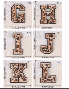 Parches <span class=keywords><strong>de</strong></span> letras con estampado <span class=keywords><strong>de</strong></span> leopardo para camiseta, color planchado, bordado, novedad - Product Image 3