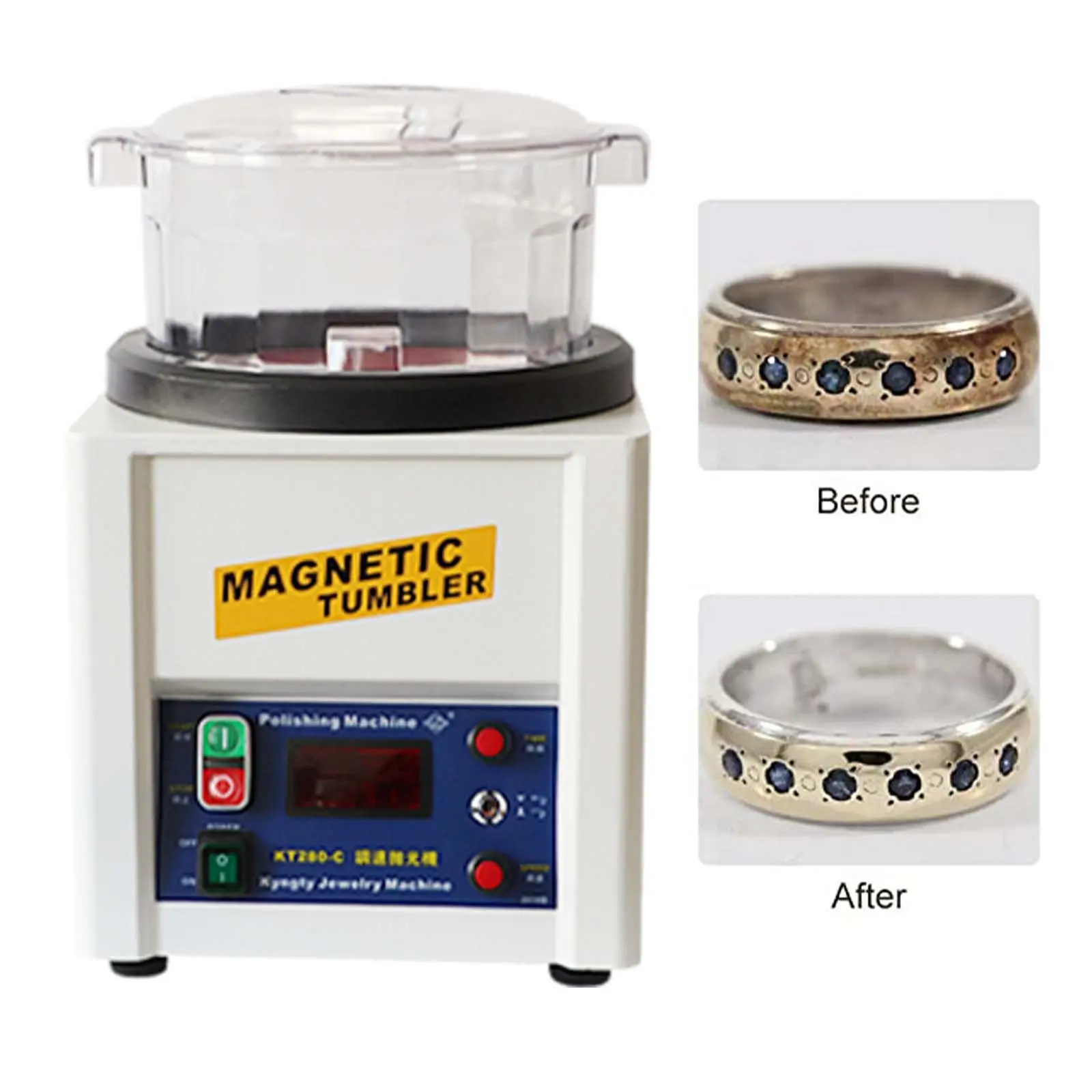 Machines à polir de grande capacité polisseuse magnétique de gobelet de polissage de bijoux pour polir des détails complexes