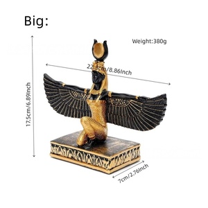 Ancient <strong>Egyptian</strong> Isis Statue ESB20 Resin Winged Goddess Figurine with Golden Accents Golden <strong>Egyptian</strong> <strong>Decor</strong> for <strong>Home</strong> Living Room - Product Image 3