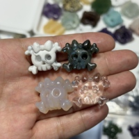 Figurine en cristal naturel de luxe en forme de nœud et de crâne, mini cabochon de pierres précieuses mélangées, décor gothique, pour la vente en gros, la revente, les incrustations de bijoux et Halloween