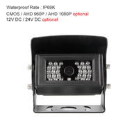 Caméra de recul infrarouge LED AHD 1080P IP69K (30 LED) pour camion, chariot élévateur, camping-car, autocar, tracteur
