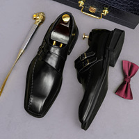 Chaussures de gros haut de gamme pour hommes, style vintage, en cuir véritable, décontractées et habillées, à enfiler avec boucle décorative