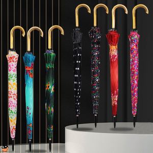 Parapluie de luxe à long manche, grand format, renforcé et épaissi, à poignée droite, pour homme, double personne, utilisation soleil/pluie, ouverture automatique - Product Image 1