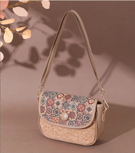 <span class=keywords><strong>Borsa</strong></span> Leggera da Donna in Stile Etnico Retrò con Stampa a Colori Contrastanti, Chiusura con Cerniera Rivestita in Legno e <span class=keywords><strong>Tracolla</strong></span> Singola - Product Image 1