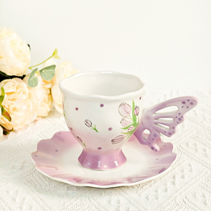 Tinh tế nhà văn phòng uống nước Cốc Sáng Tạo vẽ tay hoa bướm gốm cốc cà phê - Product Image 6