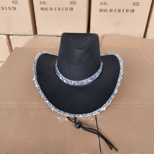 2024 New Arrival <span class=keywords><strong>Sequins</strong></span> Phụ Nữ Màu Hồng Mũ Cao Bồi Texas Bán Buôn Cowgirl <span class=keywords><strong>Hat</strong></span> Cho Disco Đảng Halloween Lễ Hội - Product Image 2
