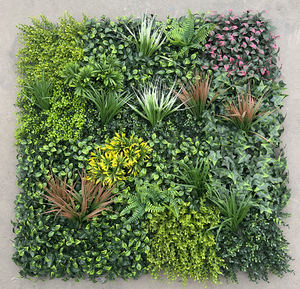 Panneaux muraux verts artificiels de 1x1m, <span class=keywords><strong>faux</strong></span> gazon réaliste protégé contre les UV et panneaux de haie de buis <span class=keywords><strong>pour</strong></span> décoration murale intérieure et extérieure - Product Image 4