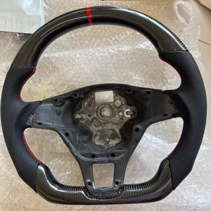 Volante Completo in Fibra di Carbonio Personalizzato per <span class=keywords><strong>Volkswagen</strong></span> VW <span class=keywords><strong>Golf</strong></span> MK7 Mark 7 R TDI <span class=keywords><strong>TSI</strong></span> - Product Image 1