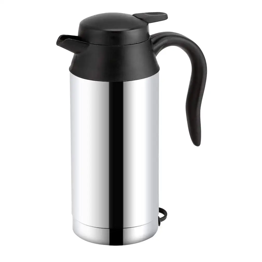 24V 240W 750ml Electric Heating Cup Kettle Stainless Steel Water Heater Bottle for Tea Coffee Drinking Travel Car Truck Kettle