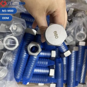 Vis hexagonales en acier inoxydable ASTM A453 A453M Gr660 Grade Gr 660 Classe A B C D avec écrous et rondelles - Product Image 1