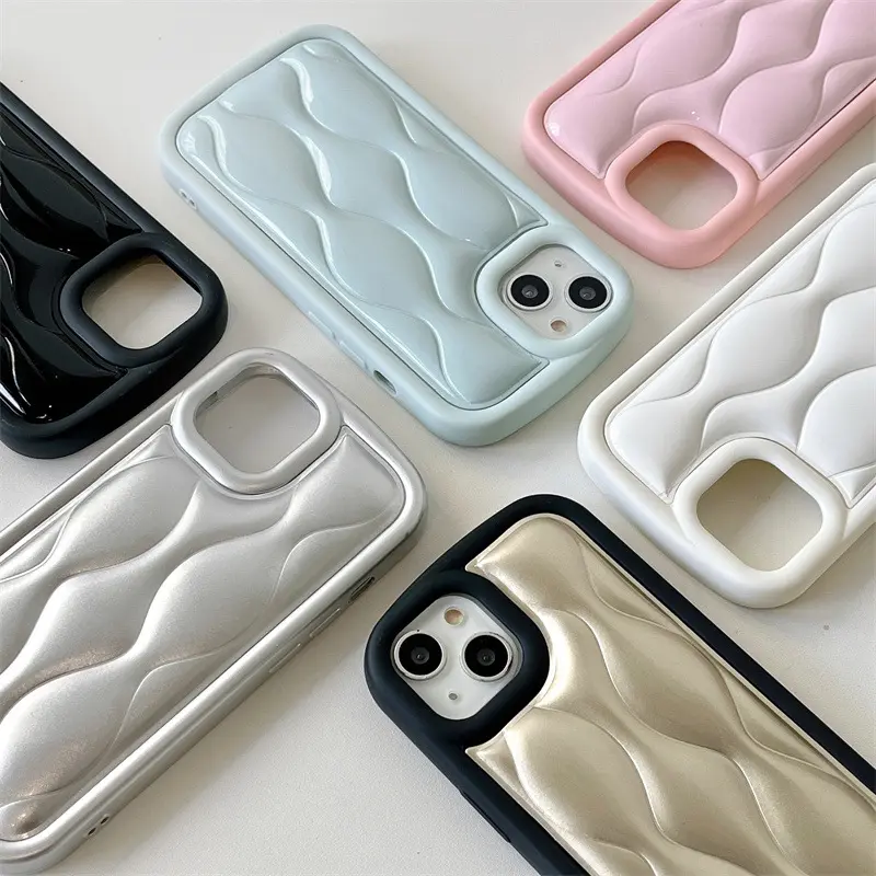 Ins wave printing embossed skin case for iPhone14pro max phone case Apple 13 soft shell 12 all-inclusive 11 xs