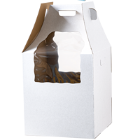 Boîtes à gâteaux de mariage hautes en gros avec fenêtres imprimées UV, emballage personnalisé en carton avec poignée pour gâteaux et desserts