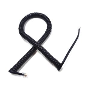 Cordon téléphonique spiralé noir 30AWG rétractable avec connecteurs RJ9 / RJ10 / RJ22 pour téléphones fixes - Product Image 5