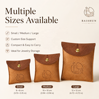 Pochette à bijoux en micro-suède avec logo personnalisé, fermeture à rabat, anti-rayures, anti-poussière, OEM, vente en gros