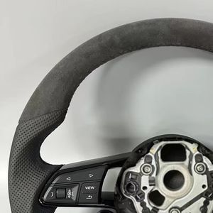 Volant pour Audi R8 A3 A4 A5 A6 <span class=keywords><strong>A7</strong></span> S3 S5 Q5 Q7 TT TTs RS RS3 RS5 RS7 <span class=keywords><strong>R3</strong></span> R5 Volant de voiture personnalisé en cuir Alcantara - Product Image 4