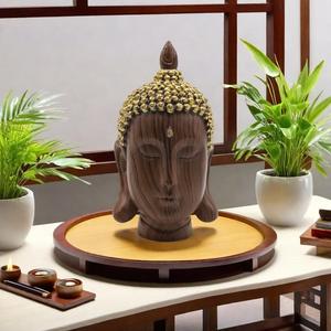 South East Asia <b>Buddha</b> Head <b>Ornament</b> New Chinese Zen Epoxy Resin Artistic Sculpted Handicrafts for Living Room Tea Room Home - Product Image 4